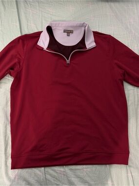 Peter Millar Burgundy Red Quarter-Zip (Large)
